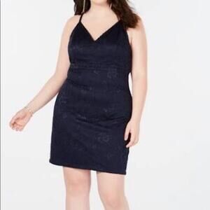 NWT Emerald Sundae navy blue lace  strappy v neck dress size XL